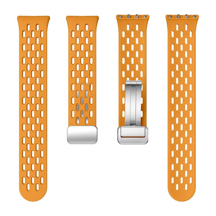 For Samsung Galaxy Fit 3 xDfind Mesh Magnetic Silver Buckle Silicone Watch Strap