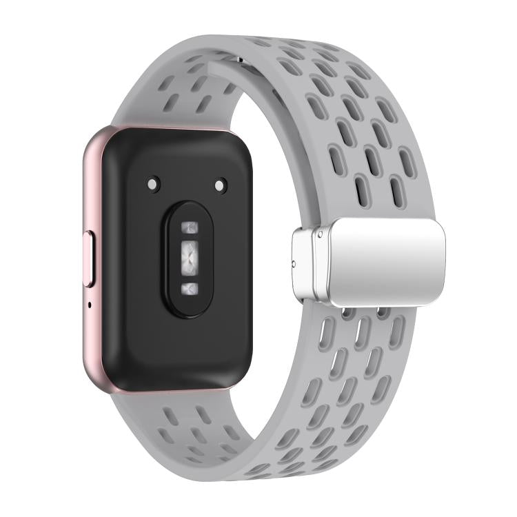 For Samsung Galaxy Fit 3 xDfind Mesh Magnetic Silver Buckle Silicone Watch Strap