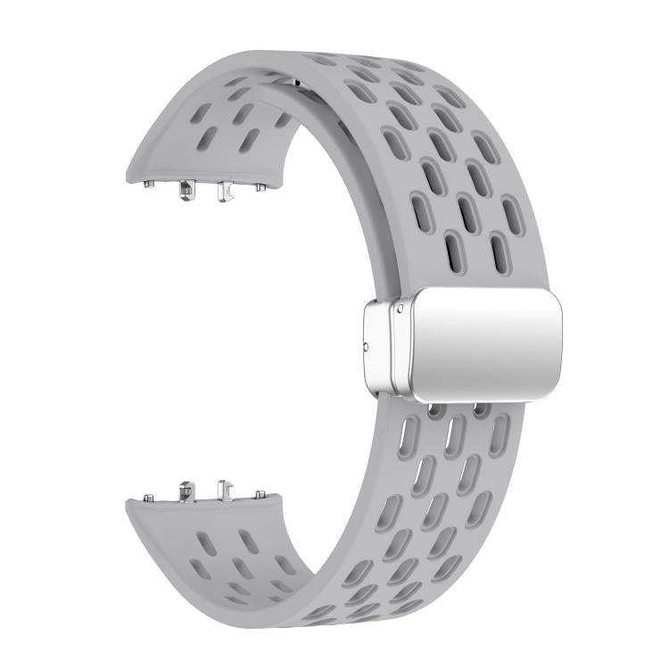 For Samsung Galaxy Fit 3 xDfind Mesh Magnetic Silver Buckle Silicone Watch Strap
