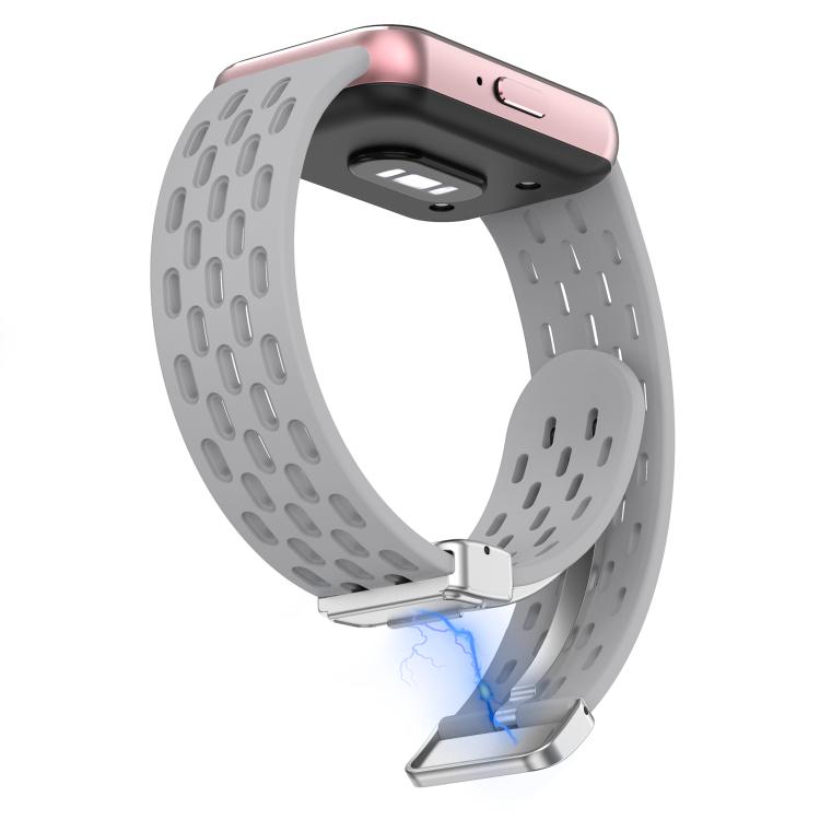 For Samsung Galaxy Fit 3 xDfind Mesh Magnetic Silver Buckle Silicone Watch Strap