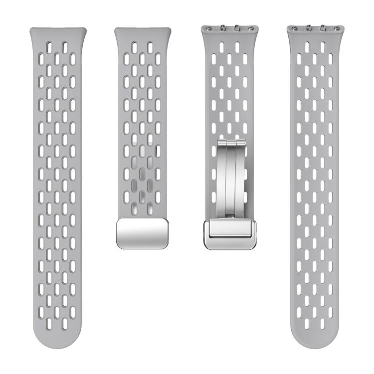 For Samsung Galaxy Fit 3 xDfind Mesh Magnetic Silver Buckle Silicone Watch Strap