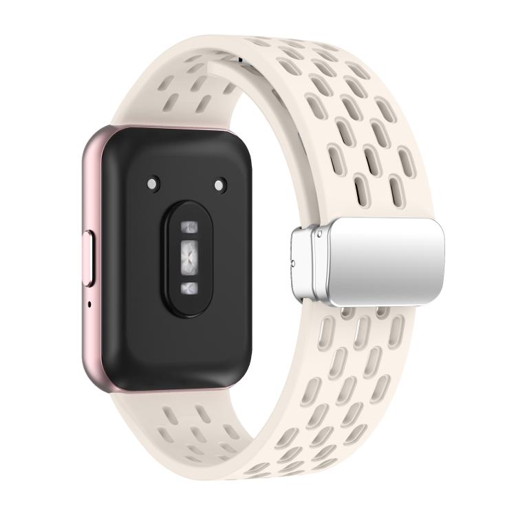 For Samsung Galaxy Fit 3 xDfind Mesh Magnetic Silver Buckle Silicone Watch Strap