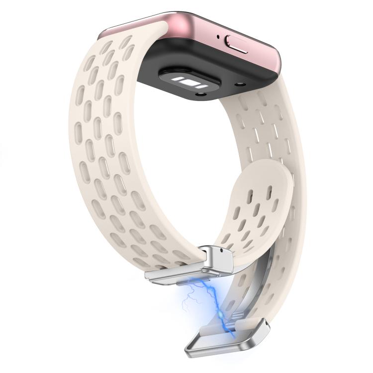 For Samsung Galaxy Fit 3 xDfind Mesh Magnetic Silver Buckle Silicone Watch Strap