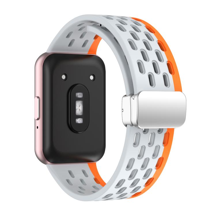 For Samsung Galaxy Fit 3 xDfind Mesh Magnetic Silver Buckle Silicone Watch Strap