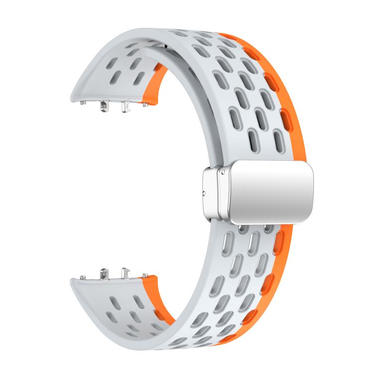 For Samsung Galaxy Fit 3 xDfind Mesh Magnetic Silver Buckle Silicone Watch Strap