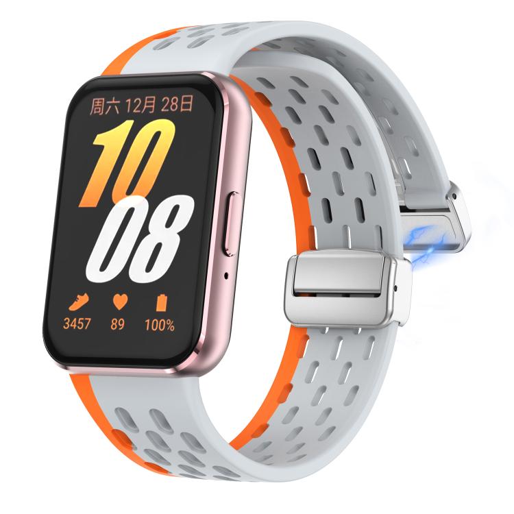 For Samsung Galaxy Fit 3 xDfind Mesh Magnetic Silver Buckle Silicone Watch Strap