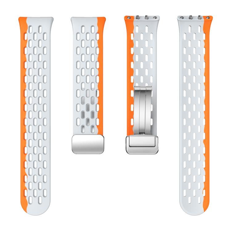 For Samsung Galaxy Fit 3 xDfind Mesh Magnetic Silver Buckle Silicone Watch Strap