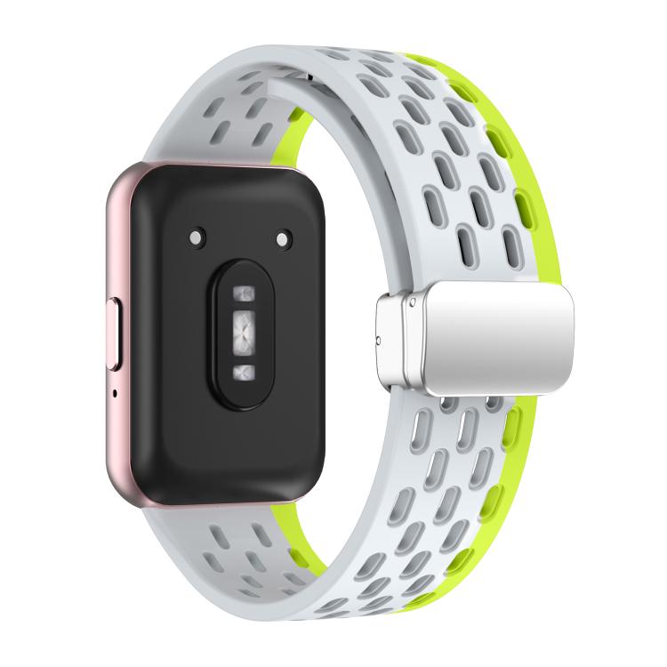 For Samsung Galaxy Fit 3 xDfind Mesh Magnetic Silver Buckle Silicone Watch Strap
