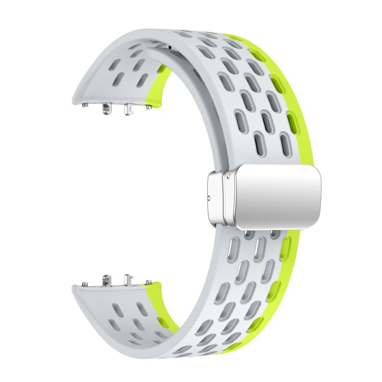 For Samsung Galaxy Fit 3 xDfind Mesh Magnetic Silver Buckle Silicone Watch Strap