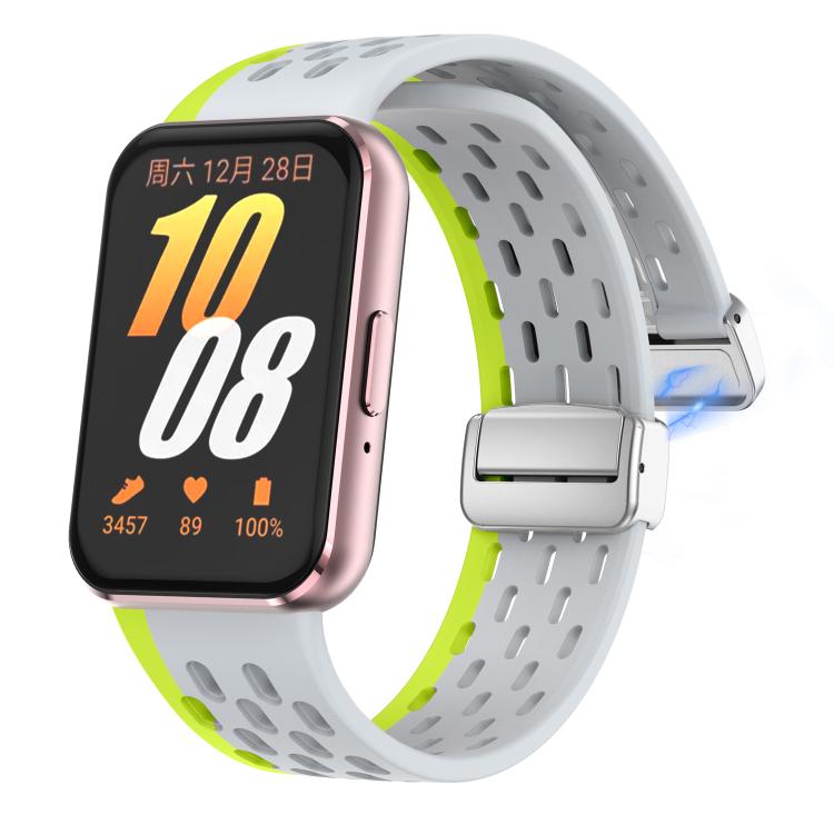 For Samsung Galaxy Fit 3 xDfind Mesh Magnetic Silver Buckle Silicone Watch Strap