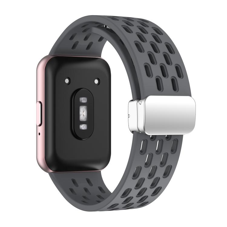 For Samsung Galaxy Fit 3 xDfind Mesh Magnetic Silver Buckle Silicone Watch Strap