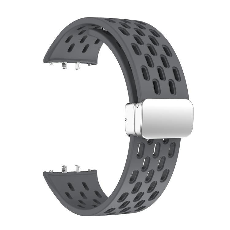 For Samsung Galaxy Fit 3 xDfind Mesh Magnetic Silver Buckle Silicone Watch Strap