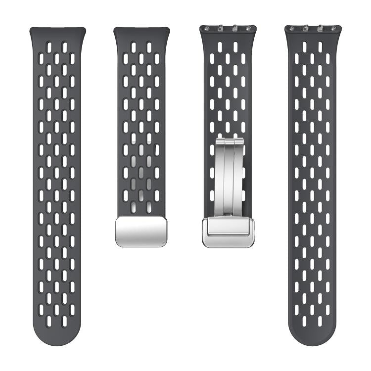 For Samsung Galaxy Fit 3 xDfind Mesh Magnetic Silver Buckle Silicone Watch Strap