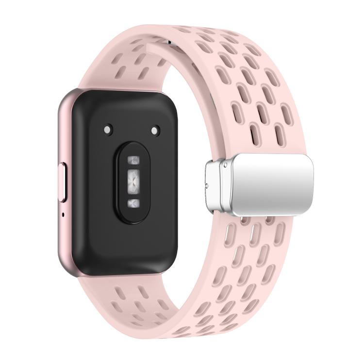 For Samsung Galaxy Fit 3 xDfind Mesh Magnetic Silver Buckle Silicone Watch Strap