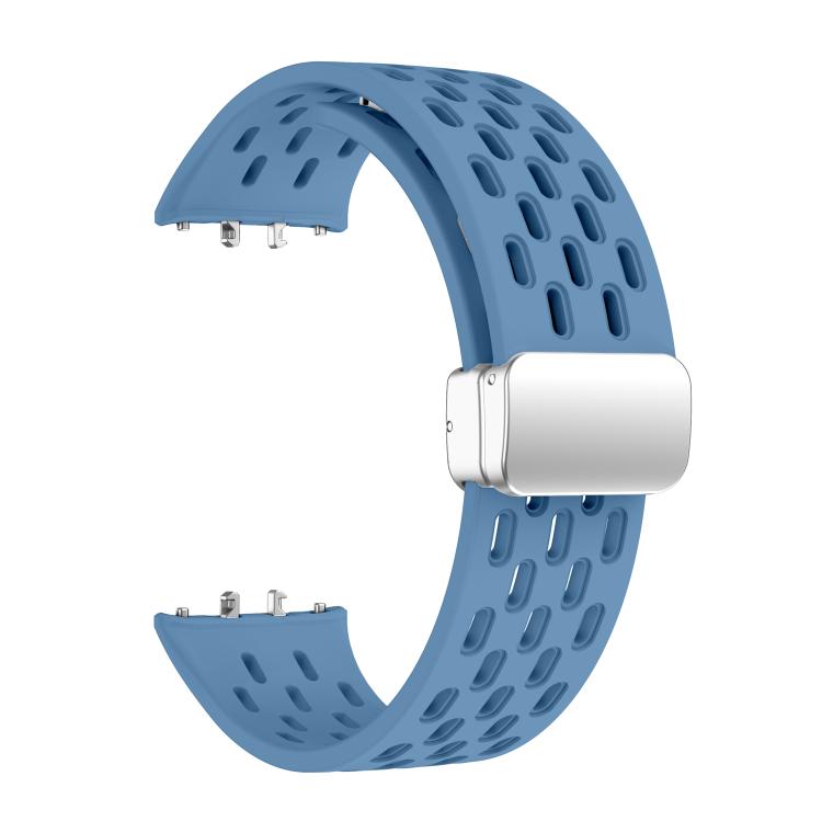 For Samsung Galaxy Fit 3 xDfind Mesh Magnetic Silver Buckle Silicone Watch Strap