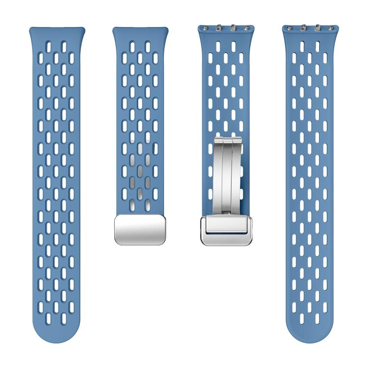 For Samsung Galaxy Fit 3 xDfind Mesh Magnetic Silver Buckle Silicone Watch Strap