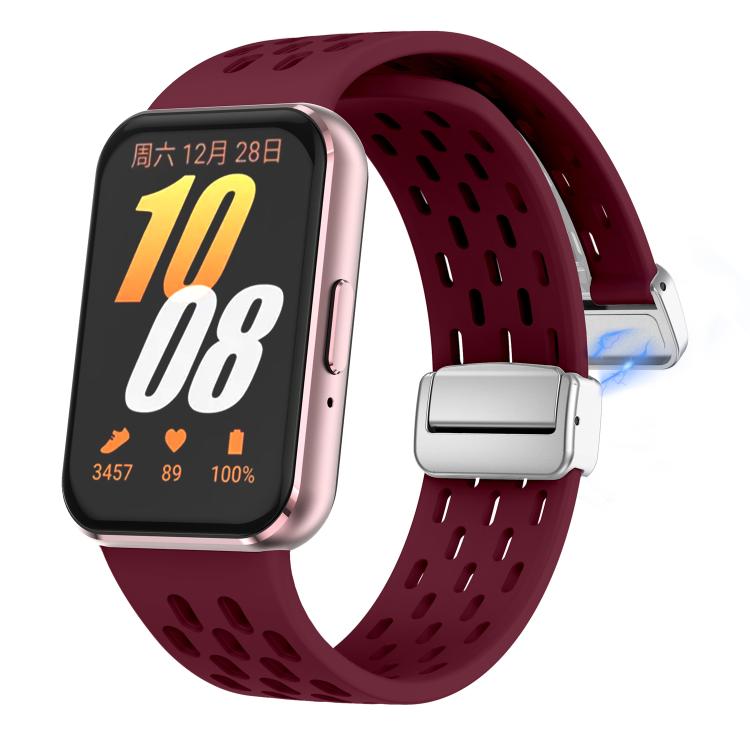 For Samsung Galaxy Fit 3 xDfind Mesh Magnetic Silver Buckle Silicone Watch Strap