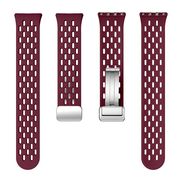 For Samsung Galaxy Fit 3 xDfind Mesh Magnetic Silver Buckle Silicone Watch Strap