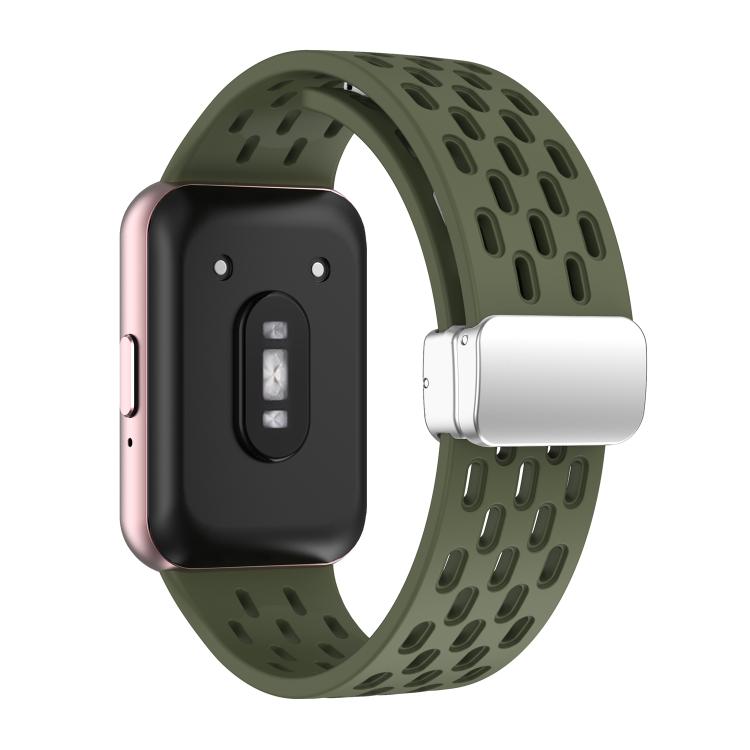 For Samsung Galaxy Fit 3 xDfind Mesh Magnetic Silver Buckle Silicone Watch Strap