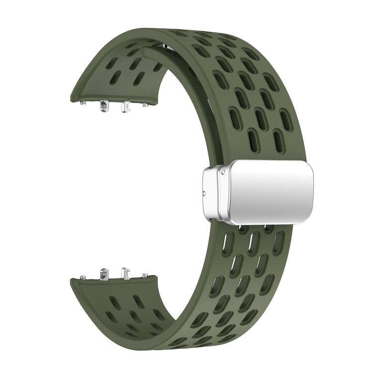 For Samsung Galaxy Fit 3 xDfind Mesh Magnetic Silver Buckle Silicone Watch Strap