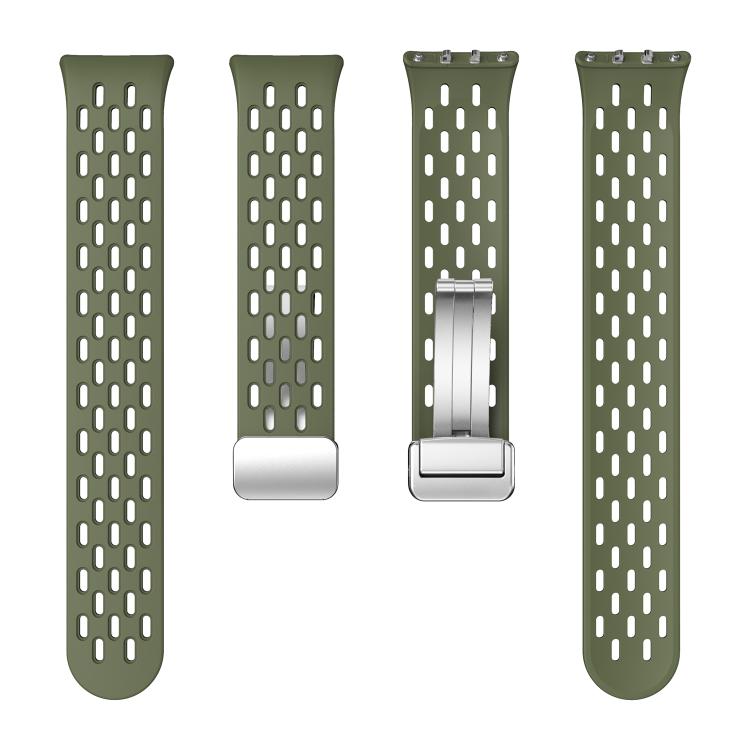 For Samsung Galaxy Fit 3 xDfind Mesh Magnetic Silver Buckle Silicone Watch Strap