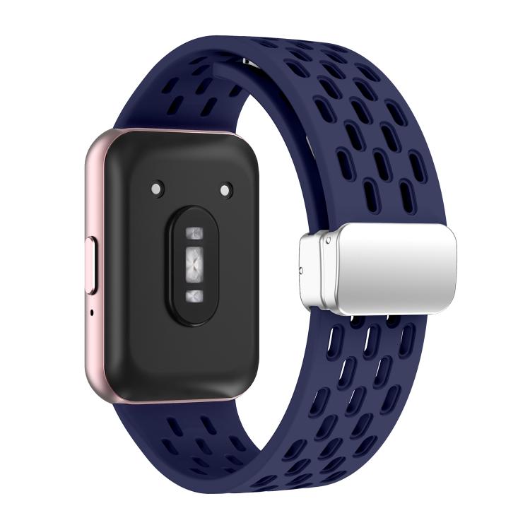 For Samsung Galaxy Fit 3 xDfind Mesh Magnetic Silver Buckle Silicone Watch Strap