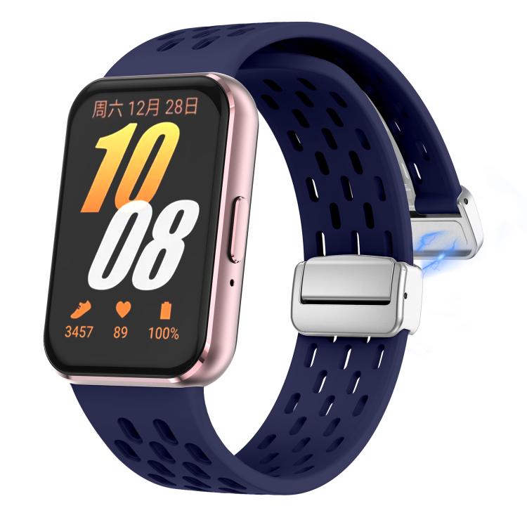 For Samsung Galaxy Fit 3 xDfind Mesh Magnetic Silver Buckle Silicone Watch Strap