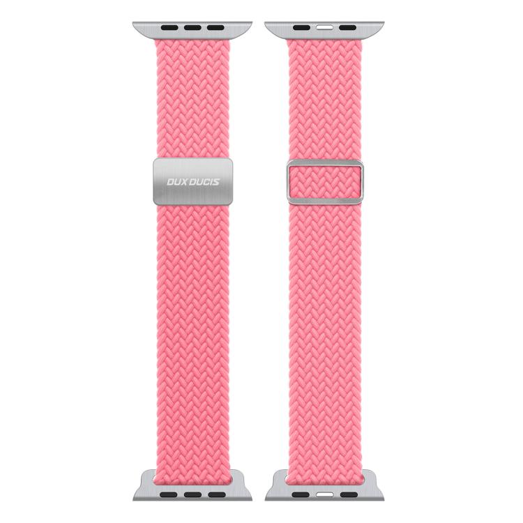 For Apple Watch 38 / 40 / 41 / S10 42mm DUX DUCIS Mixture Ultra Series Magnetic Buckle Nylon Braided Strap - Hot Pink