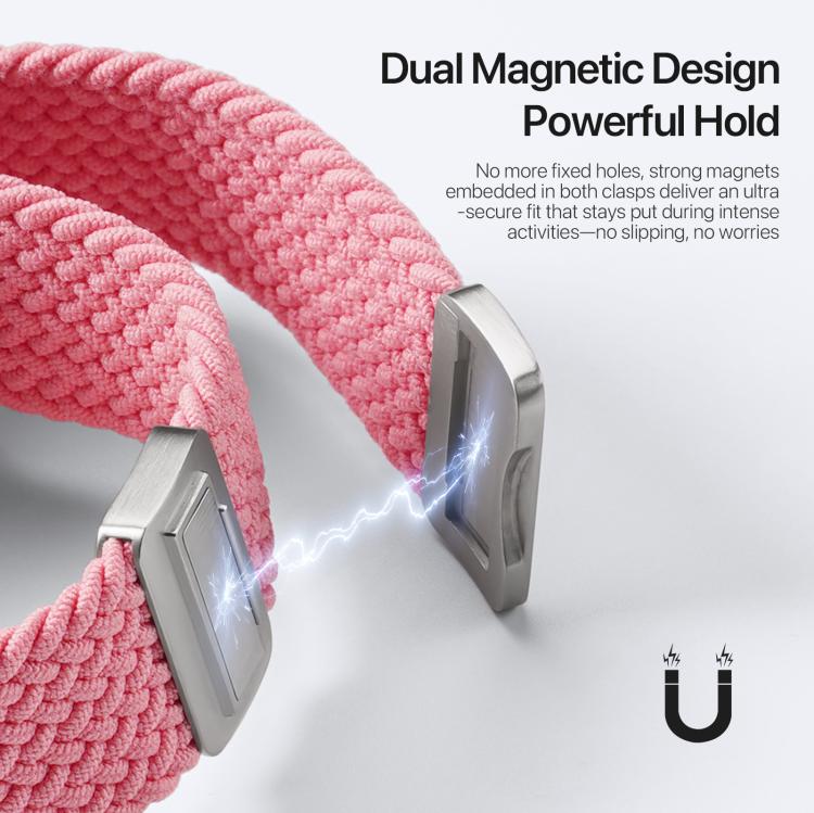 For Apple Watch 38 / 40 / 41 / S10 42mm DUX DUCIS Mixture Ultra Series Magnetic Buckle Nylon Braided Strap - Hot Pink