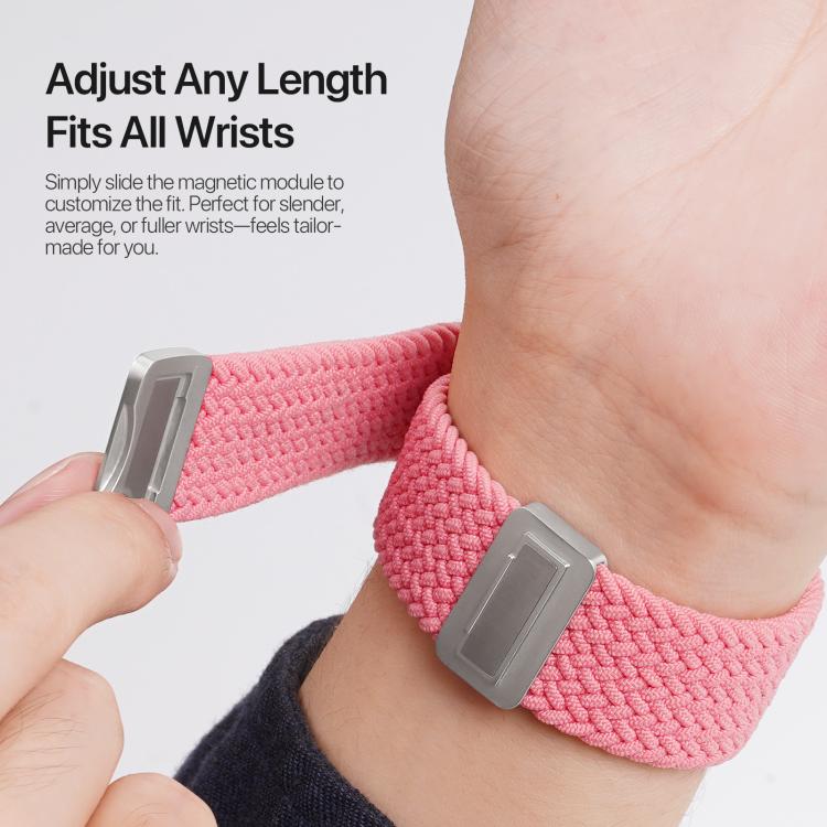 For Apple Watch 38 / 40 / 41 / S10 42mm DUX DUCIS Mixture Ultra Series Magnetic Buckle Nylon Braided Strap - Hot Pink
