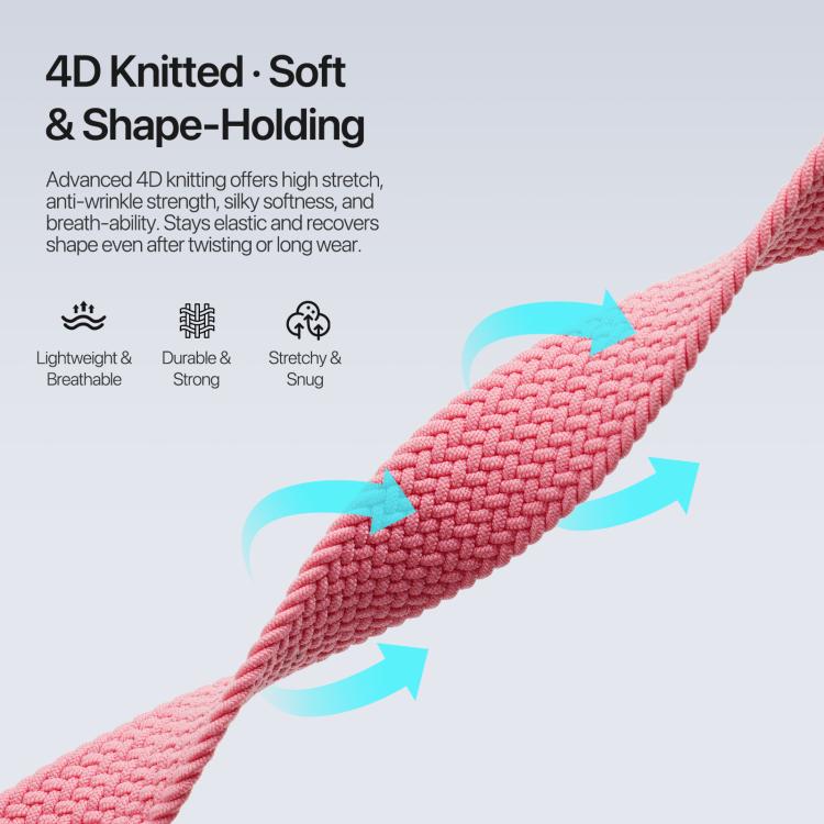 For Apple Watch 38 / 40 / 41 / S10 42mm DUX DUCIS Mixture Ultra Series Magnetic Buckle Nylon Braided Strap - Hot Pink