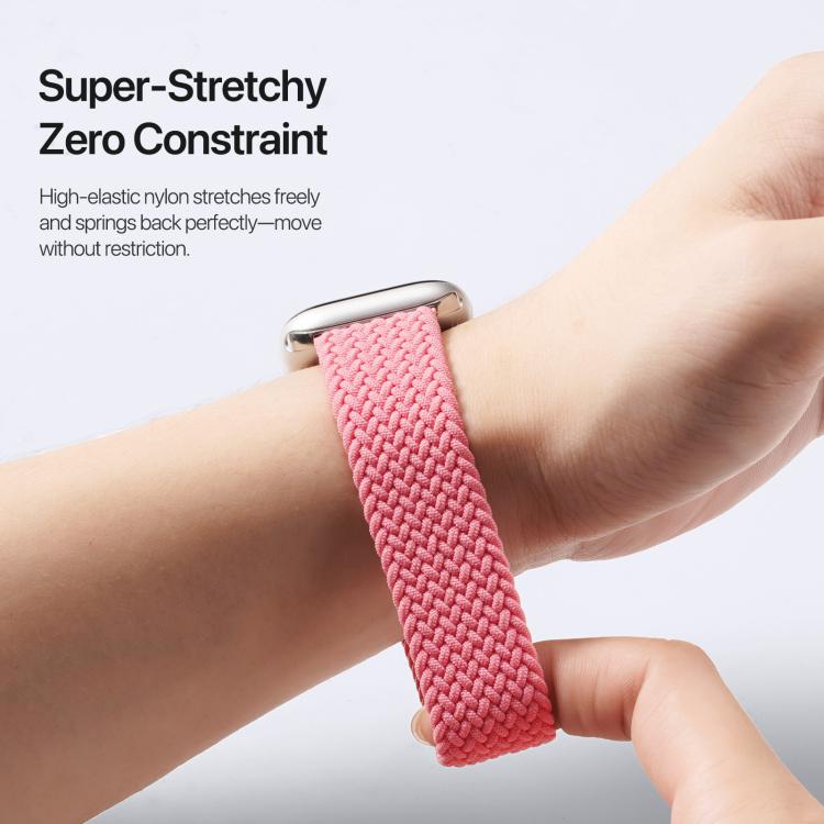 For Apple Watch 38 / 40 / 41 / S10 42mm DUX DUCIS Mixture Ultra Series Magnetic Buckle Nylon Braided Strap - Hot Pink