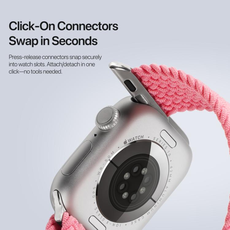 For Apple Watch 38 / 40 / 41 / S10 42mm DUX DUCIS Mixture Ultra Series Magnetic Buckle Nylon Braided Strap - Hot Pink