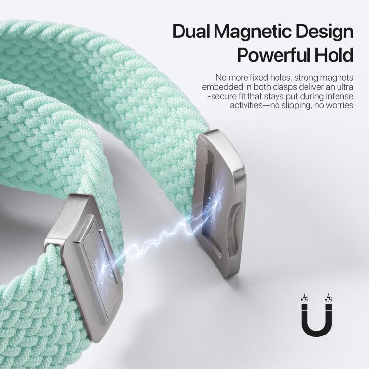 For Apple Watch 38 / 40 / 41 / S10 42mm DUX DUCIS Mixture Ultra Series Magnetic Buckle Nylon Braided Strap - Mint Green