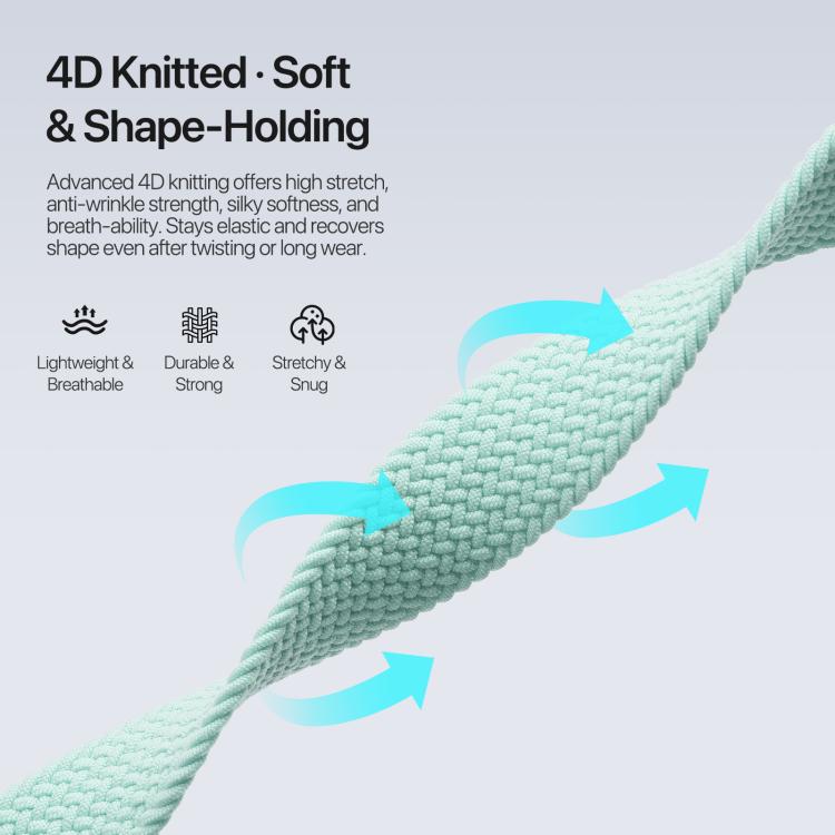 For Apple Watch 38 / 40 / 41 / S10 42mm DUX DUCIS Mixture Ultra Series Magnetic Buckle Nylon Braided Strap - Mint Green