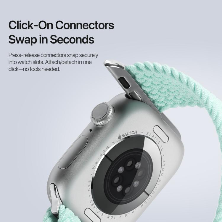 For Apple Watch 38 / 40 / 41 / S10 42mm DUX DUCIS Mixture Ultra Series Magnetic Buckle Nylon Braided Strap - Mint Green