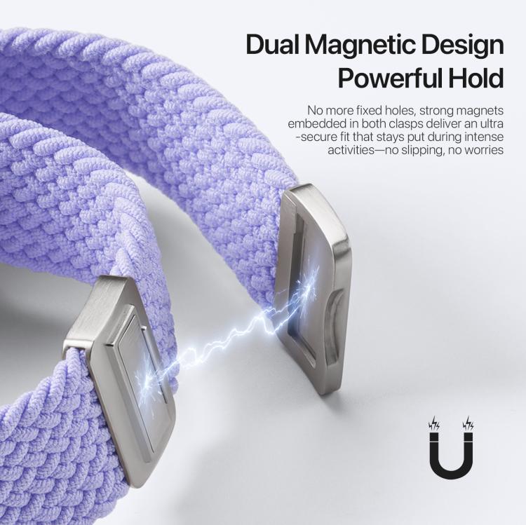 For Apple Watch 38 / 40 / 41 / S10 42mm DUX DUCIS Mixture Ultra Series Magnetic Buckle Nylon Braided Strap - Misty Purple