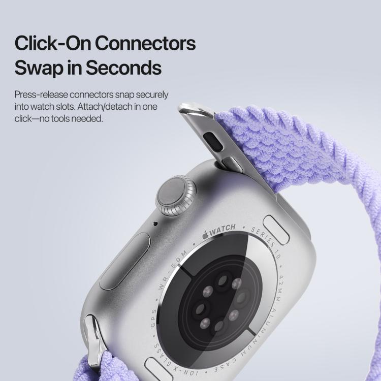 For Apple Watch 38 / 40 / 41 / S10 42mm DUX DUCIS Mixture Ultra Series Magnetic Buckle Nylon Braided Strap - Misty Purple