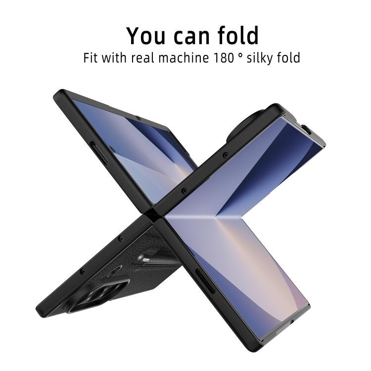For Samsung Galaxy Z Fold7 5G Integrated Litchi Skin Phone Case With Pen Slot, Without Pen