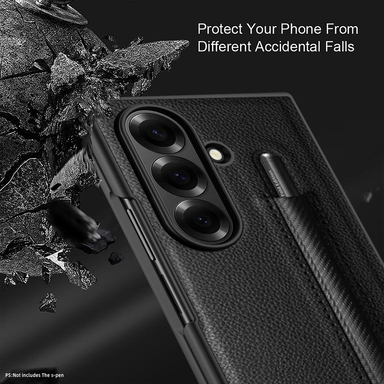 For Samsung Galaxy Z Fold7 5G Integrated Litchi Skin Phone Case With Pen Slot, Without Pen