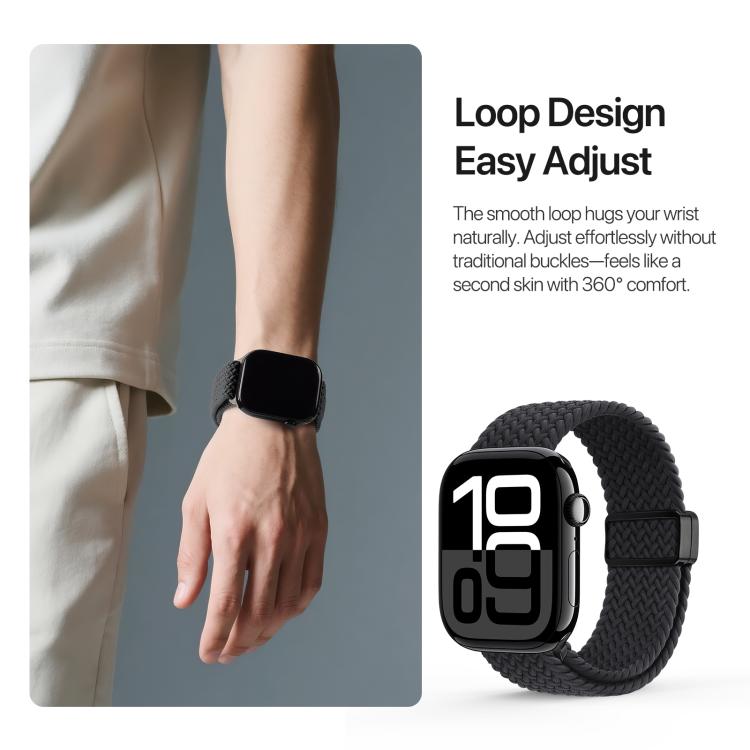 For Apple Watch 42 / 44 / 45 / 46 / 49mm DUX DUCIS Mixture Ultra Series Magnetic Buckle Nylon Braided Strap
