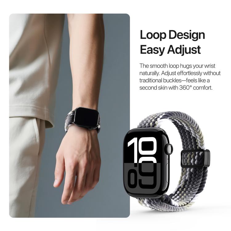 For Apple Watch 42 / 44 / 45 / 46 / 49mm DUX DUCIS Mixture Ultra Series Magnetic Buckle Nylon Braided Strap