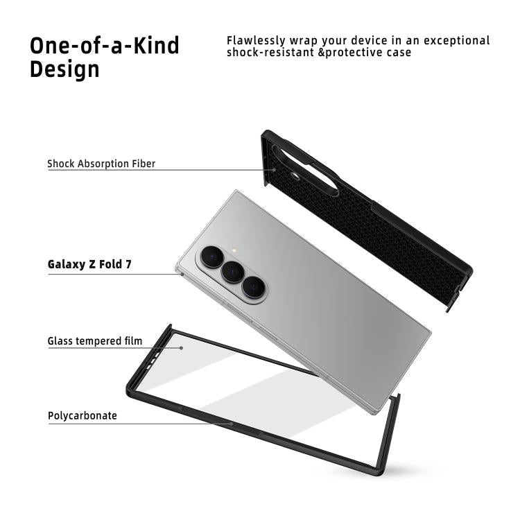 For Samsung Galaxy Z Fold7 5G Integrated Webbing Card Slot Litchi Skin Pasting Phone Case