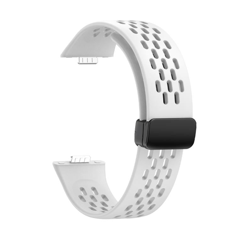 For Huawei Watch Fit4 Pro / Fit4 / Fit3 xDfind Hole Style Magnetic Black Buckle Silicone Watch Band