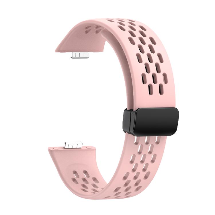 For Huawei Watch Fit4 Pro / Fit4 / Fit3 xDfind Hole Style Magnetic Black Buckle Silicone Watch Band