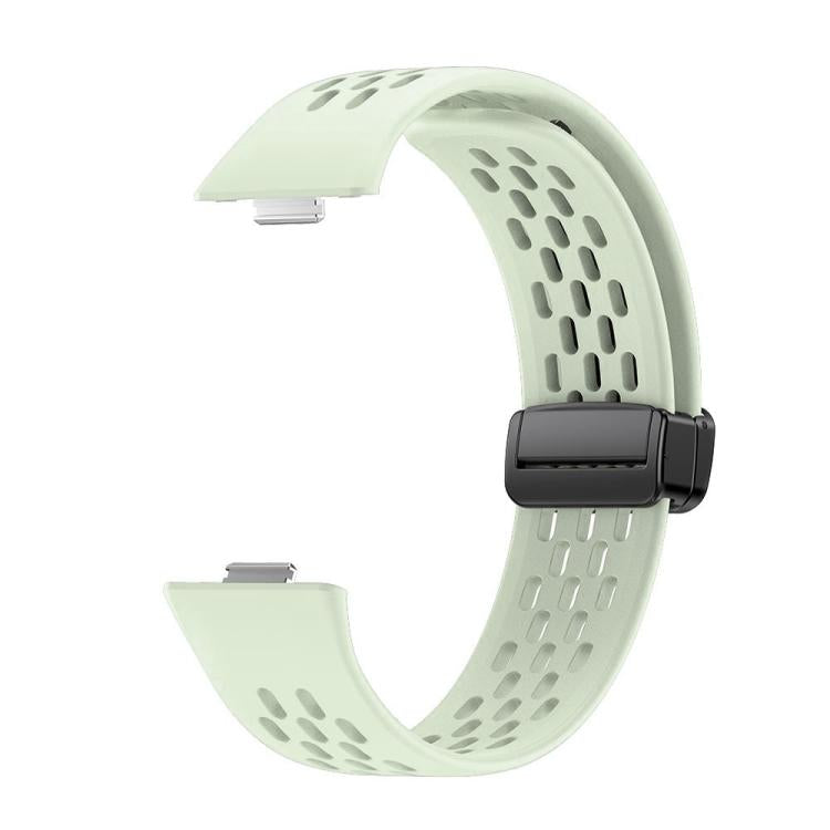 For Huawei Watch Fit4 Pro / Fit4 / Fit3 xDfind Hole Style Magnetic Black Buckle Silicone Watch Band
