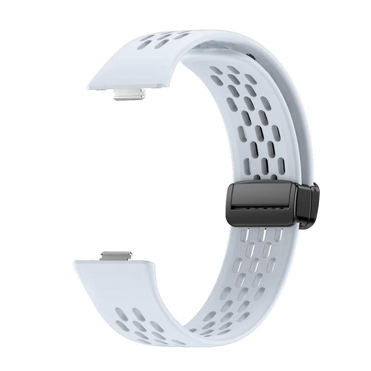 For Huawei Watch Fit4 Pro / Fit4 / Fit3 xDfind Hole Style Magnetic Black Buckle Silicone Watch Band