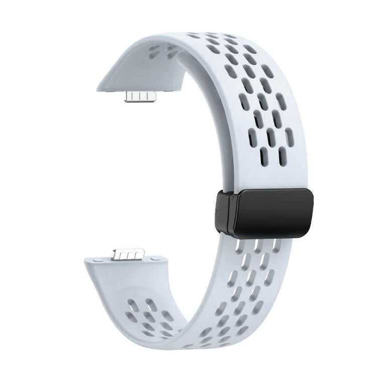 For Huawei Watch Fit4 Pro / Fit4 / Fit3 xDfind Hole Style Magnetic Black Buckle Silicone Watch Band