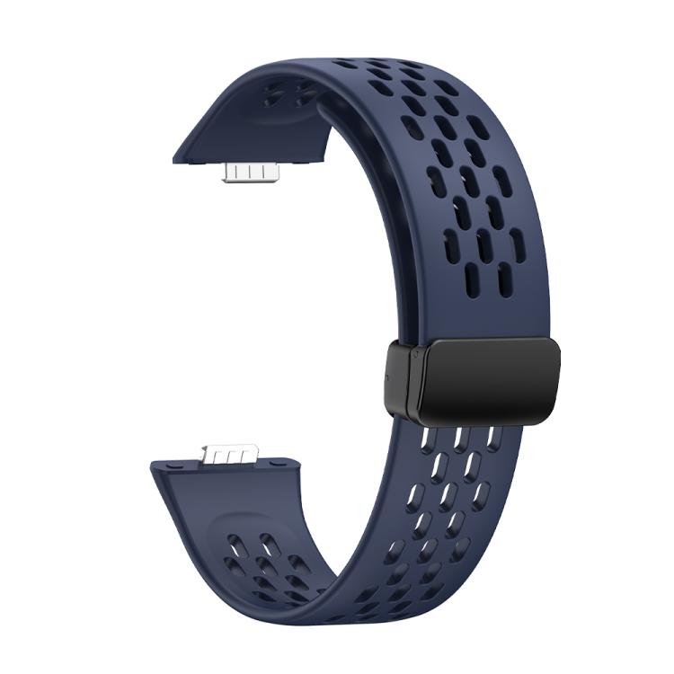 For Huawei Watch Fit4 Pro / Fit4 / Fit3 xDfind Hole Style Magnetic Black Buckle Silicone Watch Band