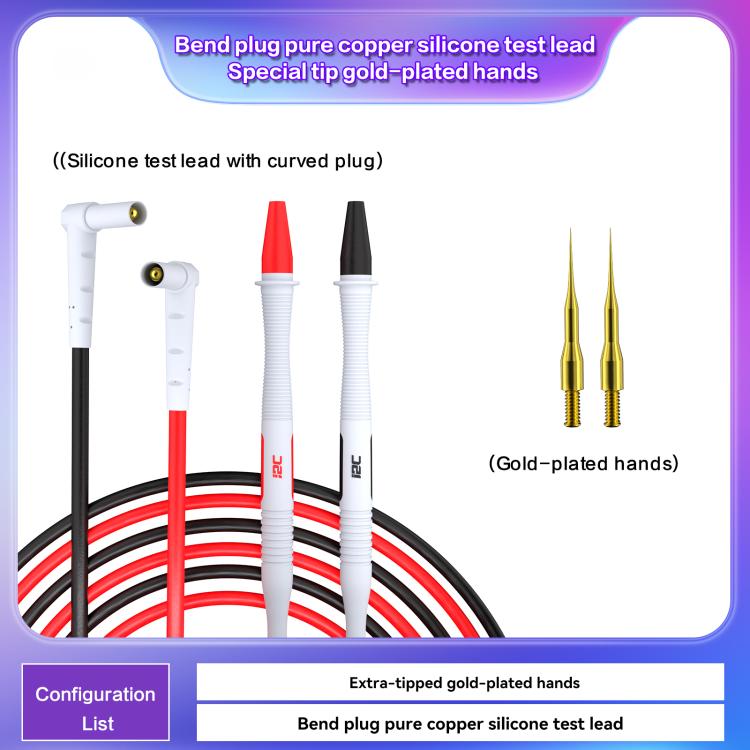 i2C Pure Copper Silicone Probe Detection Pen, Model:Bend Plug Without Stainless Steel Needle